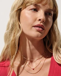 Enamel 18k Gold Vermeil Heart Pendant Necklace