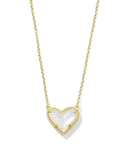 Ari Heart Gold Pendant Necklace Red Illusion