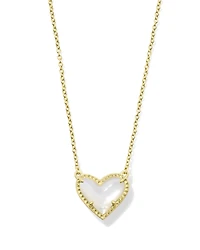 Ari Heart Gold Pendant Necklace Red Illusion