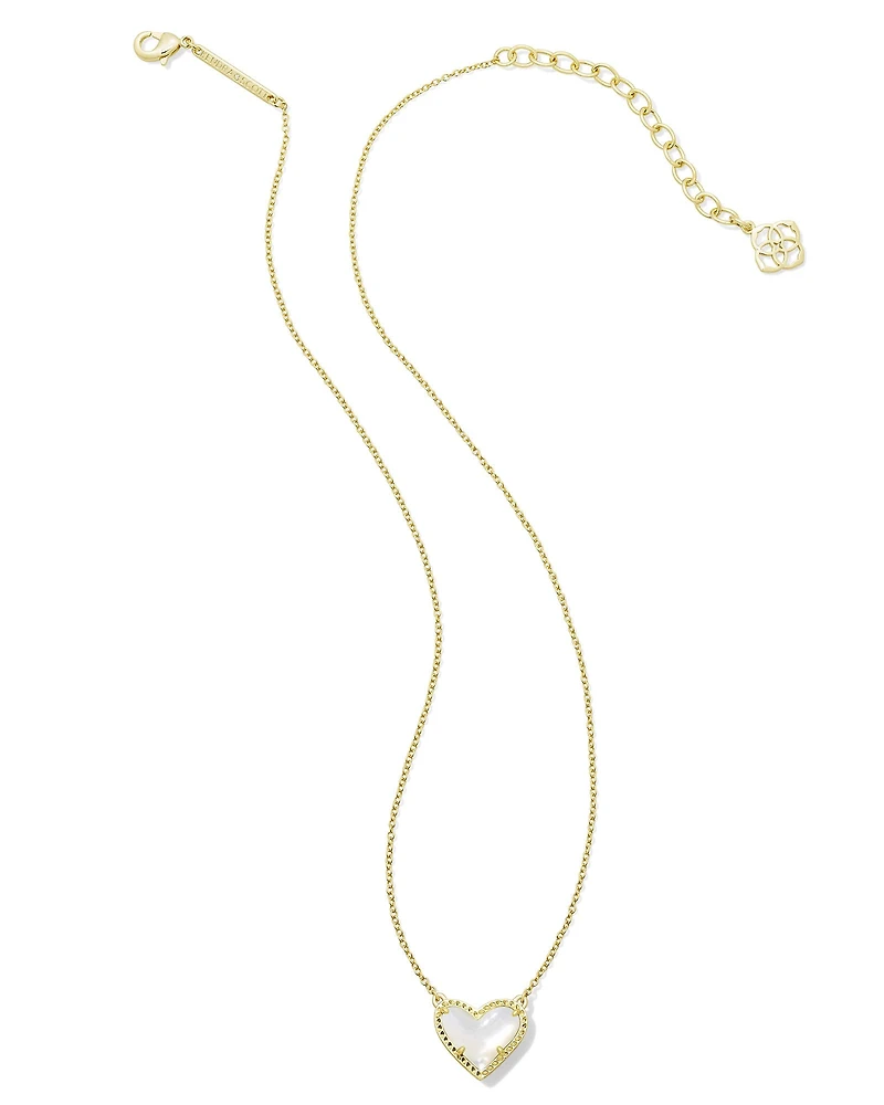 Ari Heart Gold Pendant Necklace Red Illusion