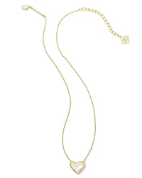 Ari Heart Gold Pendant Necklace Red Illusion