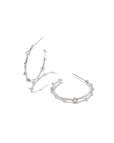 0.12 ct Michelle 14k White Gold Hoop Earrings in White Diamond