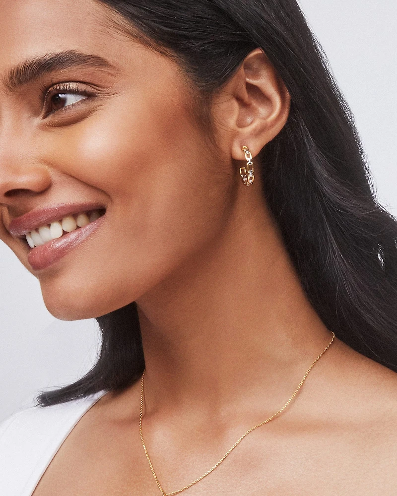 Wren Hoop Earrings in Mixed Metal