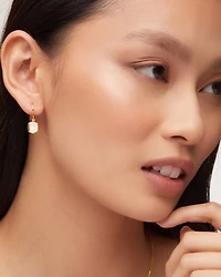Davis 18k Gold Vermeil Small Drop Earrings in Ivory Mother-Of-Pearl