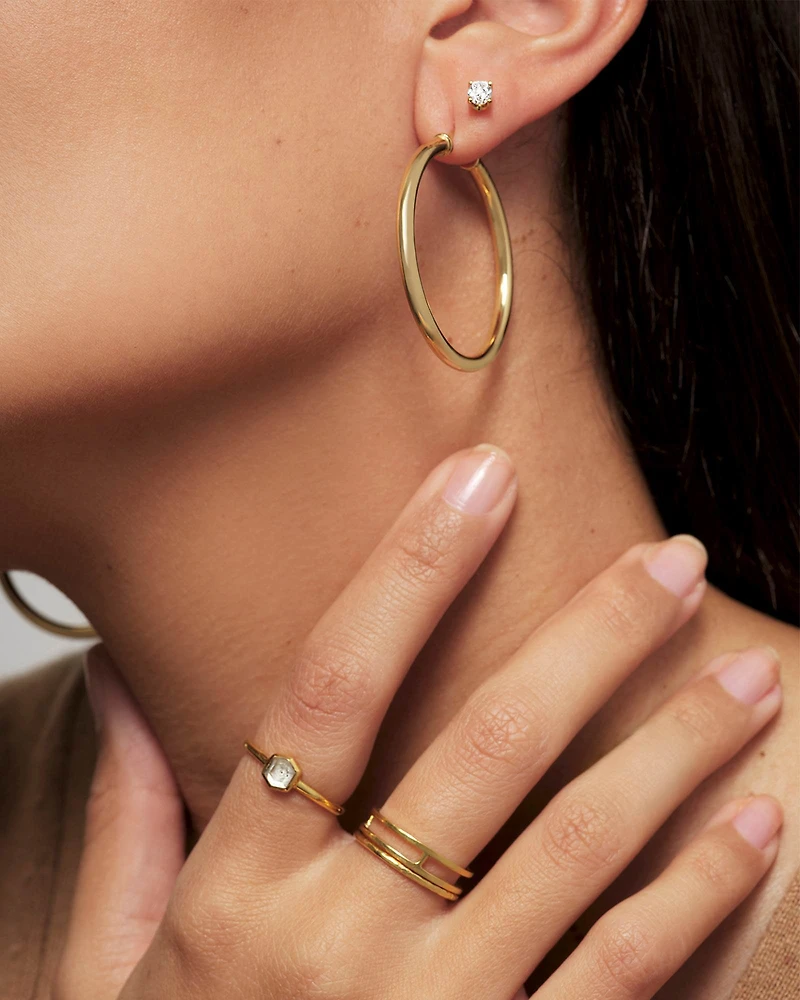 Bennett Double Band Ring 18k Yellow Gold Vermeil