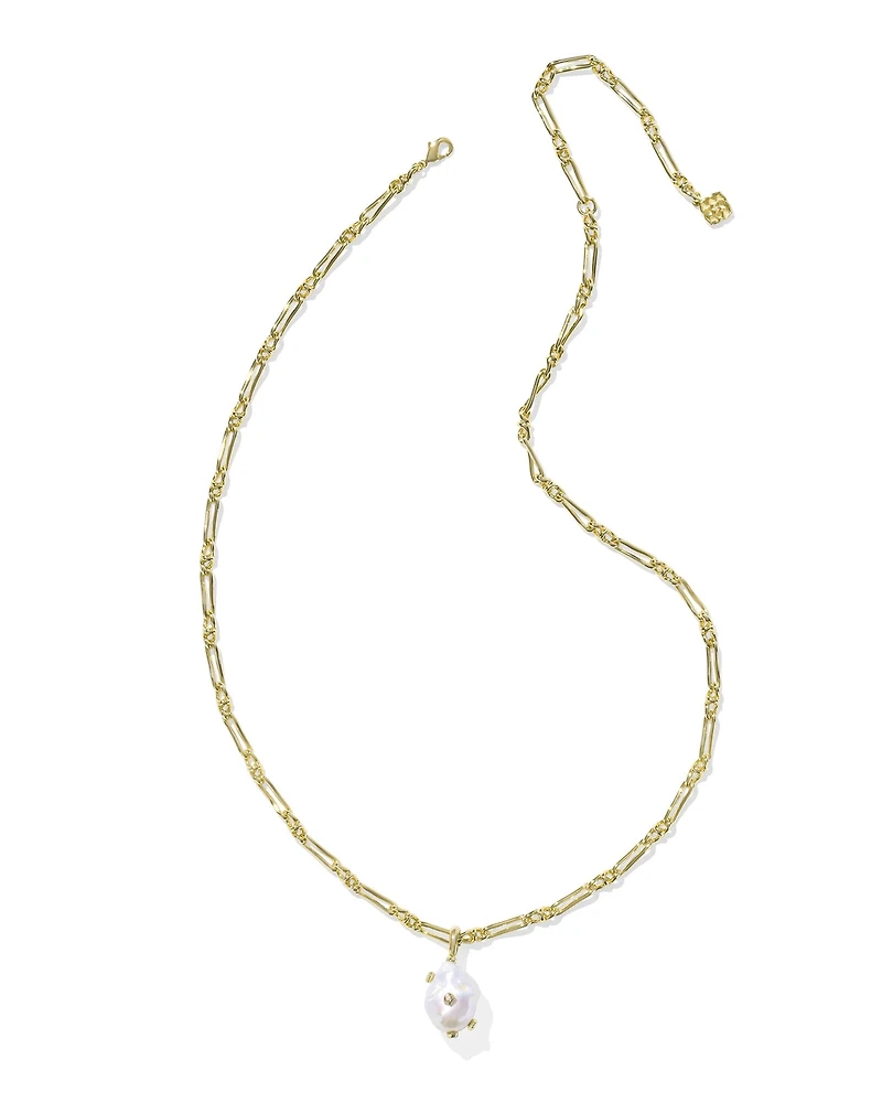 Melody Silver Small Long Pendant Necklace Freshwater Cultured Pearl