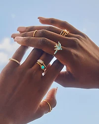 Melody Bird Silver Cocktail Ring
