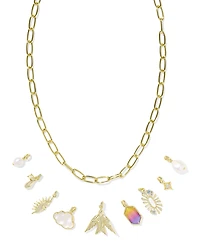 Melody Convertible Gold Statement Charm Necklace in Freshwater Cultured Pearl