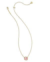 Baseball Gold Short Pendant Necklace Ivory Mother-of-Pearl