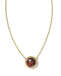 Basketball Gold Short Pendant Necklace Orange Goldstone