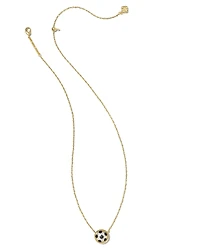 Soccer Gold Short Pendant Necklace Ivory Mother-of-Pearl