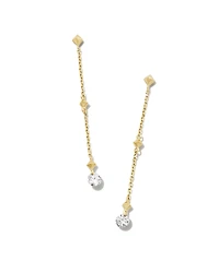 0.2 ct Floating Lab Grown White Diamond Linear Earrings in 14k Yellow Gold