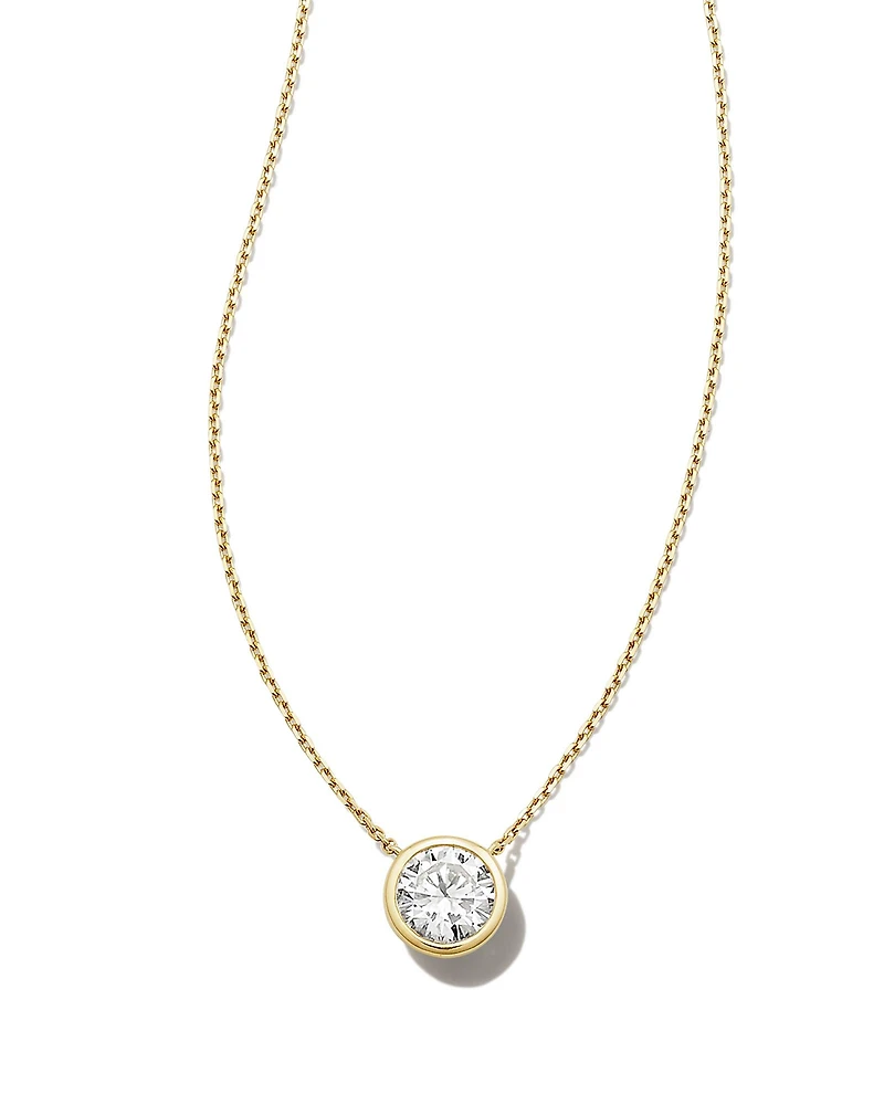 ct Lab Grown White Diamond Audrey Pendant Necklace in 14k White Gold