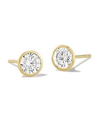 1 ct Lab Grown White Diamond Audrey Stud Earrings in 14k Yellow Gold