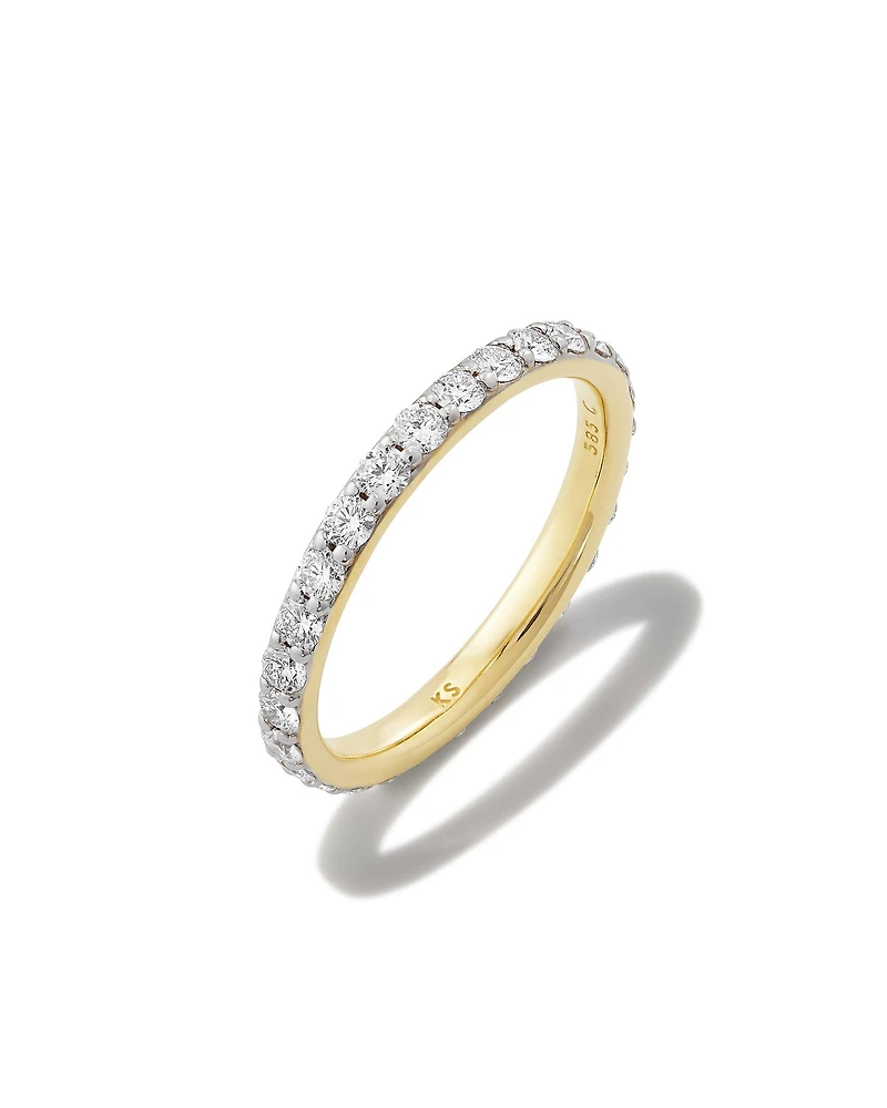 ct Lab Grown White Diamond Marilyn Band Ring 14k Gold
