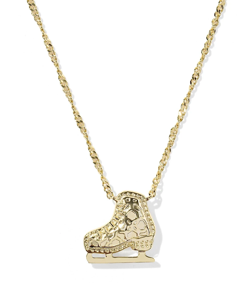 Ice Skate Silver Short Pendant Necklace