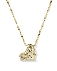 Ice Skate Silver Short Pendant Necklace