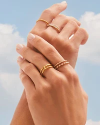 Bennett Double Band Ring 18k Yellow Gold Vermeil