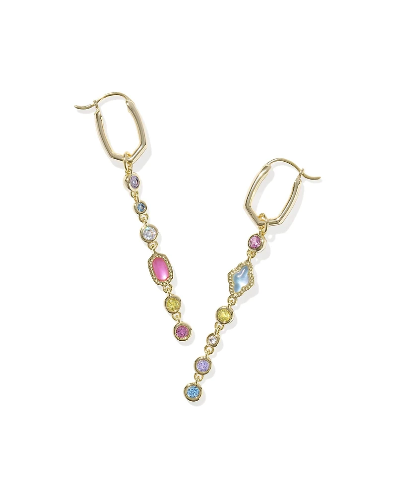 Mini Elisa and Abbie Gold Convertible Huggie Earrings
