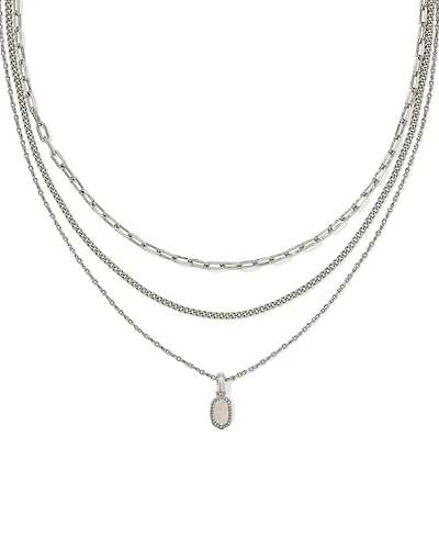 Mini Elisa Silver Triple Strand Necklace