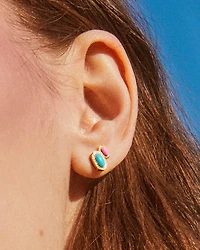 Elliot Gold Single Stud Earring in Fuchsia Magnesite
