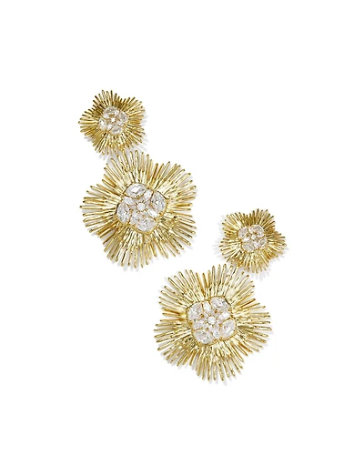 Dira Gold Crystal Statement Earrings in Mix