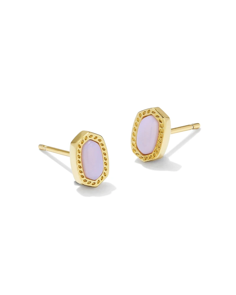 Mini Ellie Gold Stud Earrings Turquoise Magnesite