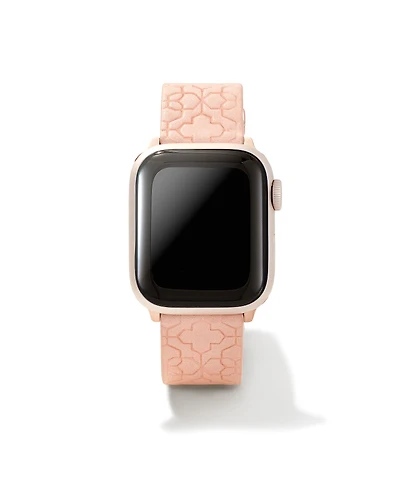 Filigree Blush Leather Watch Band with Rose Gold Tone Stainless Steel