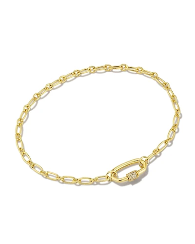 Bristol 18k Gold Vermeil Chain Bracelet White Sapphire