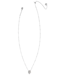 Framed Silver Tess Satellite Short Pendant Necklace in Platinum Drusy