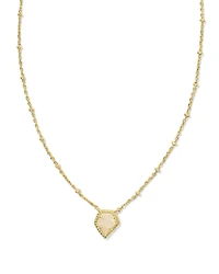 Framed Gold Tess Satellite Short Pendant Necklace in Iridescent Drusy