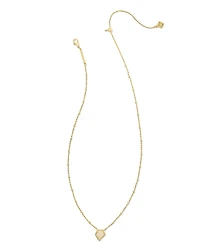 Framed Gold Tess Satellite Short Pendant Necklace in Iridescent Drusy