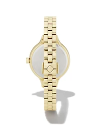 Alex Gold Tone Stainless Steel 35mm Narrow Watch Ivory Mother-of-Pearl