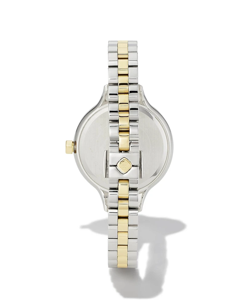 Alex Gold Tone Stainless Steel 35mm Narrow Watch Ivory Mother-of-Pearl
