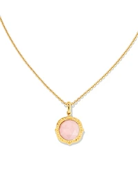 Sage 18k Gold Vermeil Pendant Necklace in Pink Opal