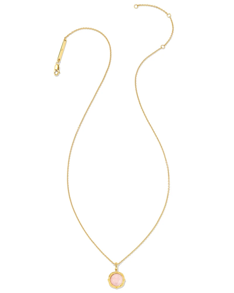 Sage 18k Gold Vermeil Pendant Necklace in Pink Opal