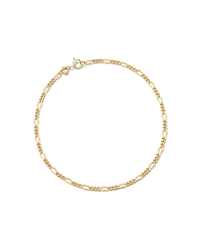 Figaro Chain Bracelet 14k Yellow Gold