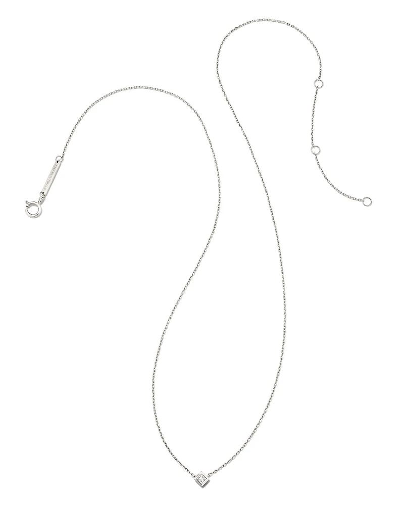 Michelle 14k White Gold Pendant Necklace in White Diamond
