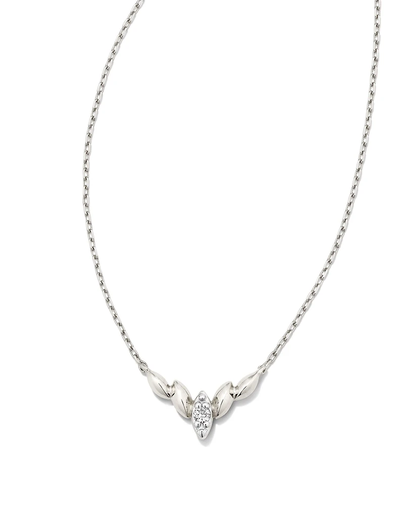 Tyler 14k White Gold Pendant Necklace in White Diamond