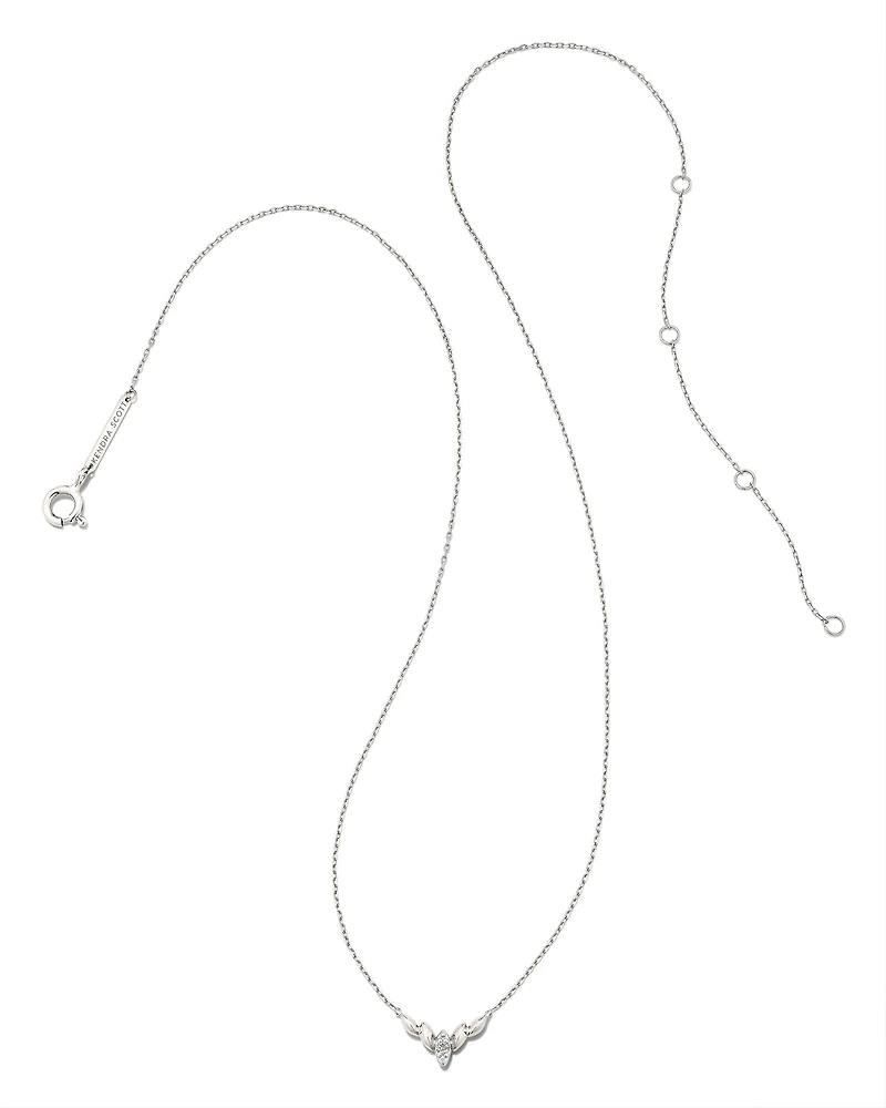 Tyler 14k White Gold Pendant Necklace in White Diamond