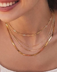 Beaded Satellite Chain Necklace 18k Gold Vermeil