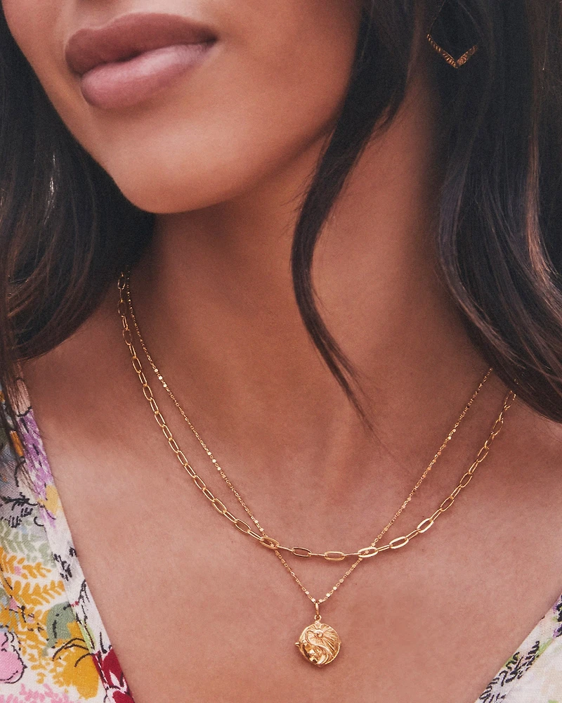 Beaded Satellite Chain Necklace 18k Gold Vermeil