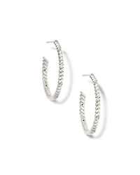 Tyler 14k Gold Hoop Earrings in White Diamond