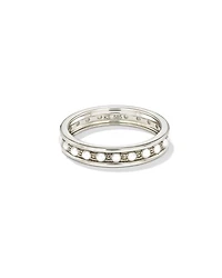 Drew 14k White Gold Band Ring Freshwater Cultured Pearl