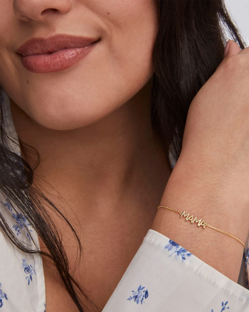 Mama Sparkle 18k Gold Vermeil Delicate Chain Bracelet