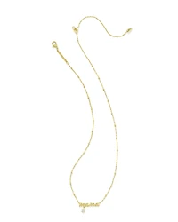 Mama Silver Crystal Short Pendant Necklace