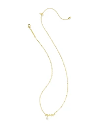 Mom Gold Crystal Short Pendant Necklace
