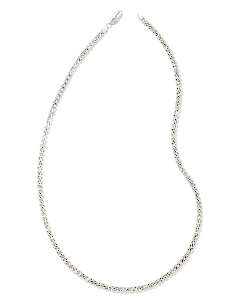 Curb Chain Necklace in Sterling Silver