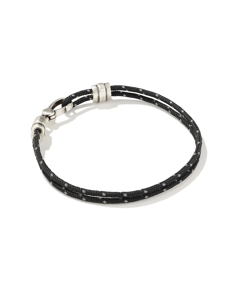 Kenneth Oxidized Sterling Silver Corded Bracelet Verde Mix