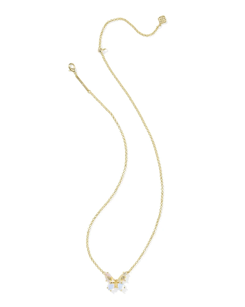 Bianca Butterfly Gold Short Pendant Necklace